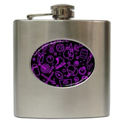 Telegram Pattern Art Patterns Hip Flask (6 Oz)