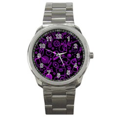 Telegram Pattern Art Patterns Sport Metal Watch