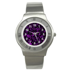 Telegram Pattern Art Patterns Stainless Steel Watch by Jancukart