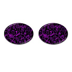 Telegram Pattern Art Patterns Cufflinks (oval)