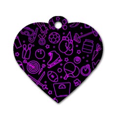 Telegram Pattern Art Patterns Dog Tag Heart (two Sides)