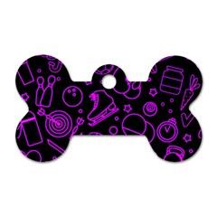 Telegram Pattern Art Patterns Dog Tag Bone (one Side)