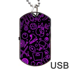 Telegram Pattern Art Patterns Dog Tag Usb Flash (one Side)