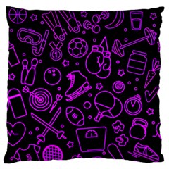 Telegram Pattern Art Patterns Large Premium Plush Fleece Cushion Case (one Side)