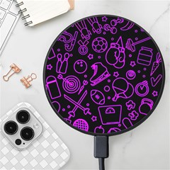 Telegram Pattern Art Patterns Wireless Fast Charger(black)