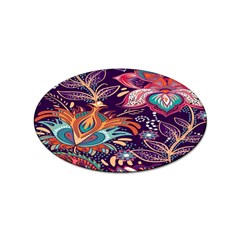 Ornamental Patterns Abstract Flower Pattern Purple Sticker Oval (10 Pack) by Jancukart