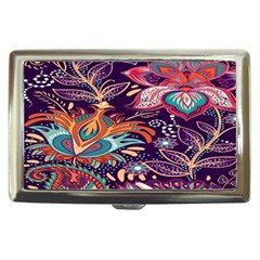 Ornamental Patterns Abstract Flower Pattern Purple Cigarette Money Case