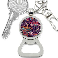 Ornamental Patterns Abstract Flower Pattern Purple Bottle Opener Key Chain