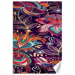 Ornamental Patterns Abstract Flower Pattern Purple Canvas 20  X 30 