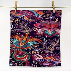 Ornamental Patterns Abstract Flower Pattern Purple Face Towel