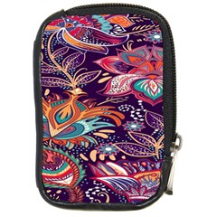 Ornamental Patterns Abstract Flower Pattern Purple Compact Camera Leather Case