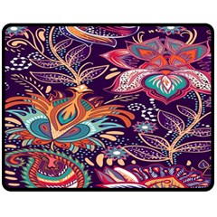 Ornamental Patterns Abstract Flower Pattern Purple Fleece Blanket (medium)