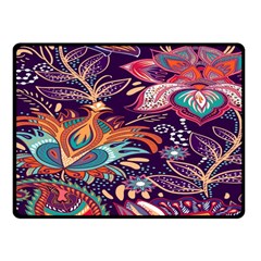 Ornamental Patterns Abstract Flower Pattern Purple Fleece Blanket (small)