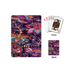 Ornamental Patterns Abstract Flower Pattern Purple Playing Cards Single Design (mini)