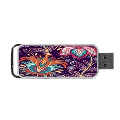 Ornamental Patterns Abstract Flower Pattern Purple Portable Usb Flash (one Side) by Jancukart