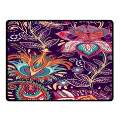 Ornamental Patterns Abstract Flower Pattern Purple Two Sides Fleece Blanket (small)