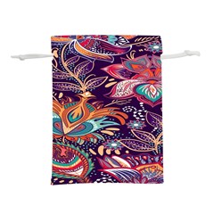 Ornamental Patterns Abstract Flower Pattern Purple Lightweight Drawstring Pouch (s)