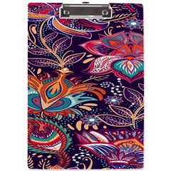 Ornamental Patterns Abstract Flower Pattern Purple A4 Acrylic Clipboard