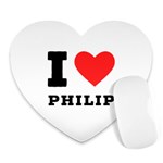 I love philip Heart Mousepad Front