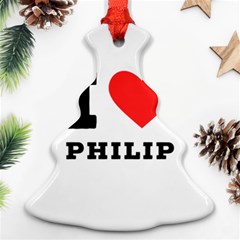 I Love Philip Christmas Tree Ornament (two Sides) by ilovewhateva