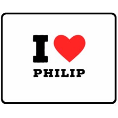 I Love Philip Two Sides Fleece Blanket (medium) by ilovewhateva