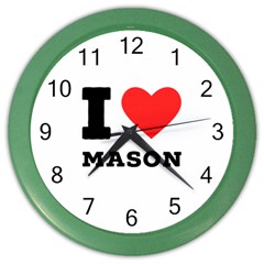 I Love Mason Color Wall Clock by ilovewhateva