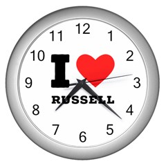 I Love Russell Wall Clock (silver) by ilovewhateva