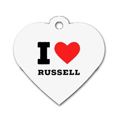 I Love Russell Dog Tag Heart (two Sides) by ilovewhateva