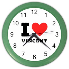 I Love Vincent  Color Wall Clock by ilovewhateva