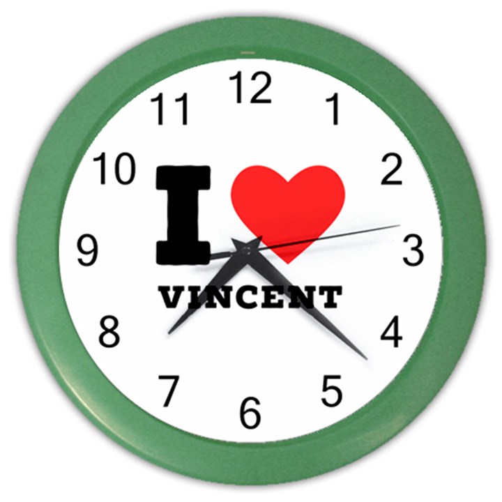 I love Vincent  Color Wall Clock