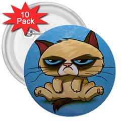 Grumpy Cat 3  Buttons (10 Pack)  by Jancukart