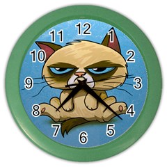 Grumpy Cat Color Wall Clock