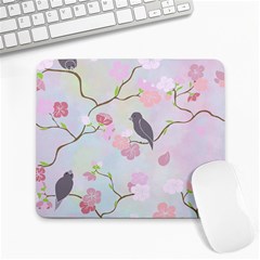 Birds Blossom Seamless Pattern Large Mousepad