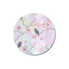 Birds Blossom Seamless Pattern Magnet 3  (round)