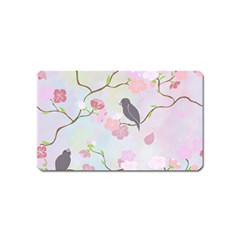 Birds Blossom Seamless Pattern Magnet (name Card) by Jancukart