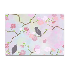 Birds Blossom Seamless Pattern Sticker A4 (10 Pack)