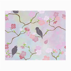 Birds Blossom Seamless Pattern Small Glasses Cloth