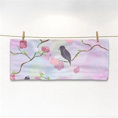 Birds Blossom Seamless Pattern Hand Towel