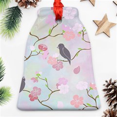 Birds Blossom Seamless Pattern Ornament (bell)