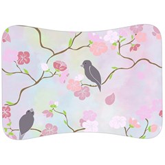 Birds Blossom Seamless Pattern Velour Seat Head Rest Cushion