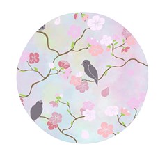 Birds Blossom Seamless Pattern Mini Round Pill Box (pack Of 3)