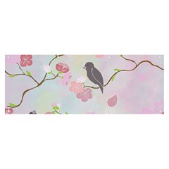 Birds Blossom Seamless Pattern Banner And Sign 8  X 3 