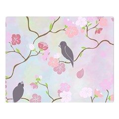 Birds Blossom Seamless Pattern Premium Plush Fleece Blanket (large) by Jancukart