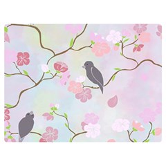 Birds Blossom Seamless Pattern Premium Plush Fleece Blanket (extra Small) by Jancukart