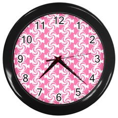 Cute Candy Illustration Pattern For Kids And Kids At Heart Wall Clock (black) by GardenOfOphir