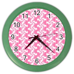 Cute Candy Illustration Pattern For Kids And Kids At Heart Color Wall Clock by GardenOfOphir