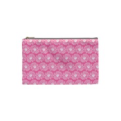 Pink Gerbera Daisy Vector Tile Pattern Cosmetic Bag (small) by GardenOfOphir