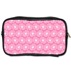 Pink Gerbera Daisy Vector Tile Pattern Toiletries Bag (two Sides) by GardenOfOphir