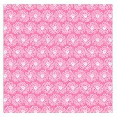 Pink Gerbera Daisy Vector Tile Pattern Square Satin Scarf (36  X 36 ) by GardenOfOphir