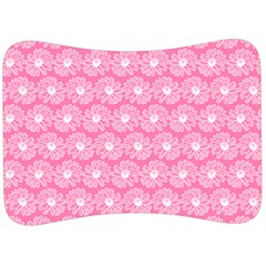 Pink Gerbera Daisy Vector Tile Pattern Velour Seat Head Rest Cushion by GardenOfOphir